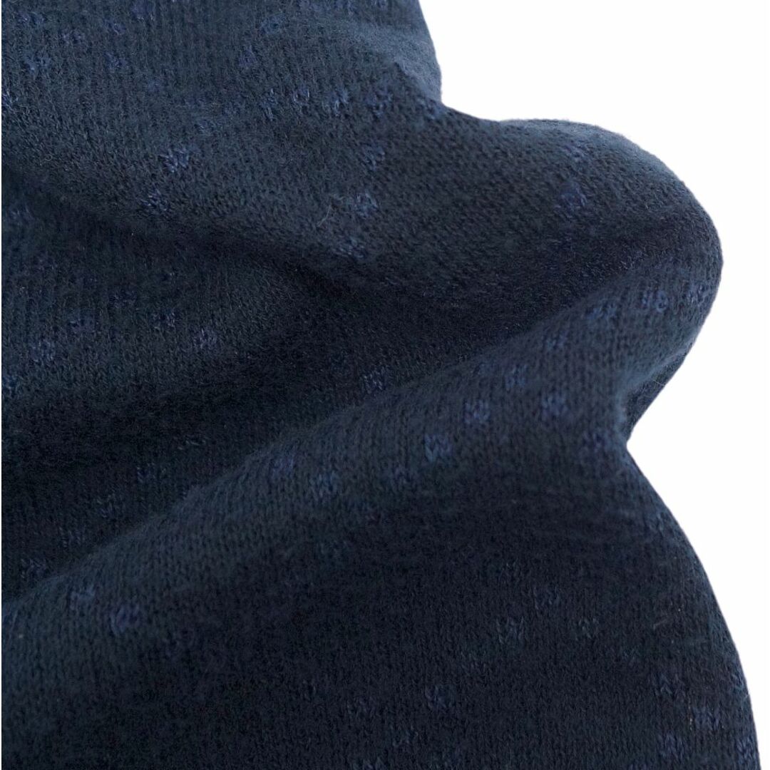 美品 グッチ GUCCI ニット セーター ロングスリーブ コットン リネン 総柄 トップス メンズ イタリア製 S ネイビー