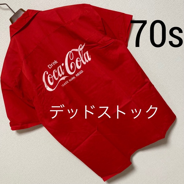 70s デッドストック■Coca Cola コカコーラ■オープンカラー シャツ