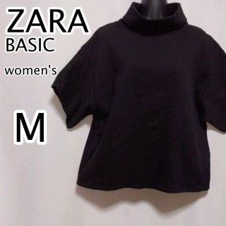 ザラ(ZARA)のZARA レディース　トップス　黒　半袖　シンプル　無地(Tシャツ(半袖/袖なし))