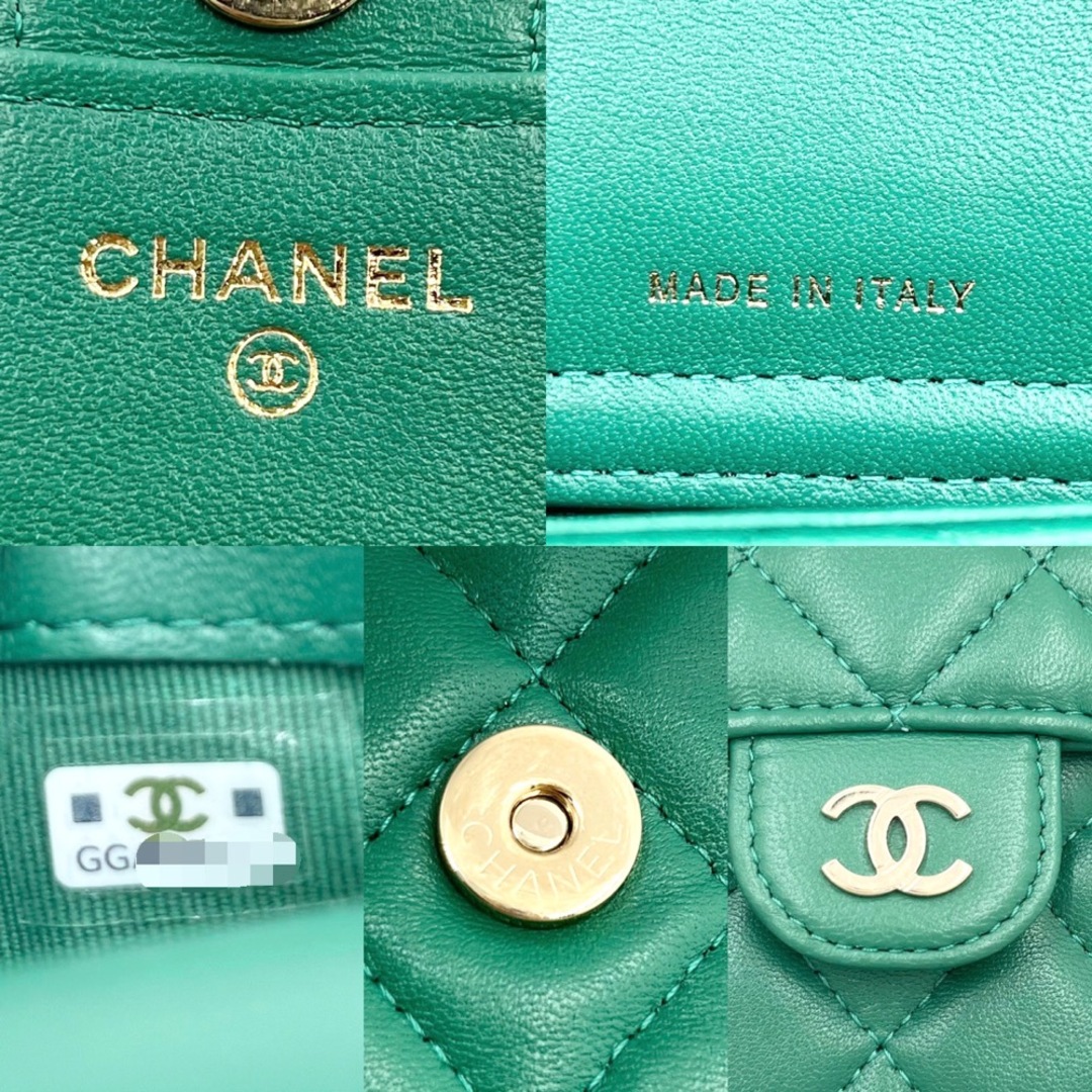 【CHANEL】人気定番☆マトラッセ 三つ折り財布☆ラムスキン＆ゴールド金具