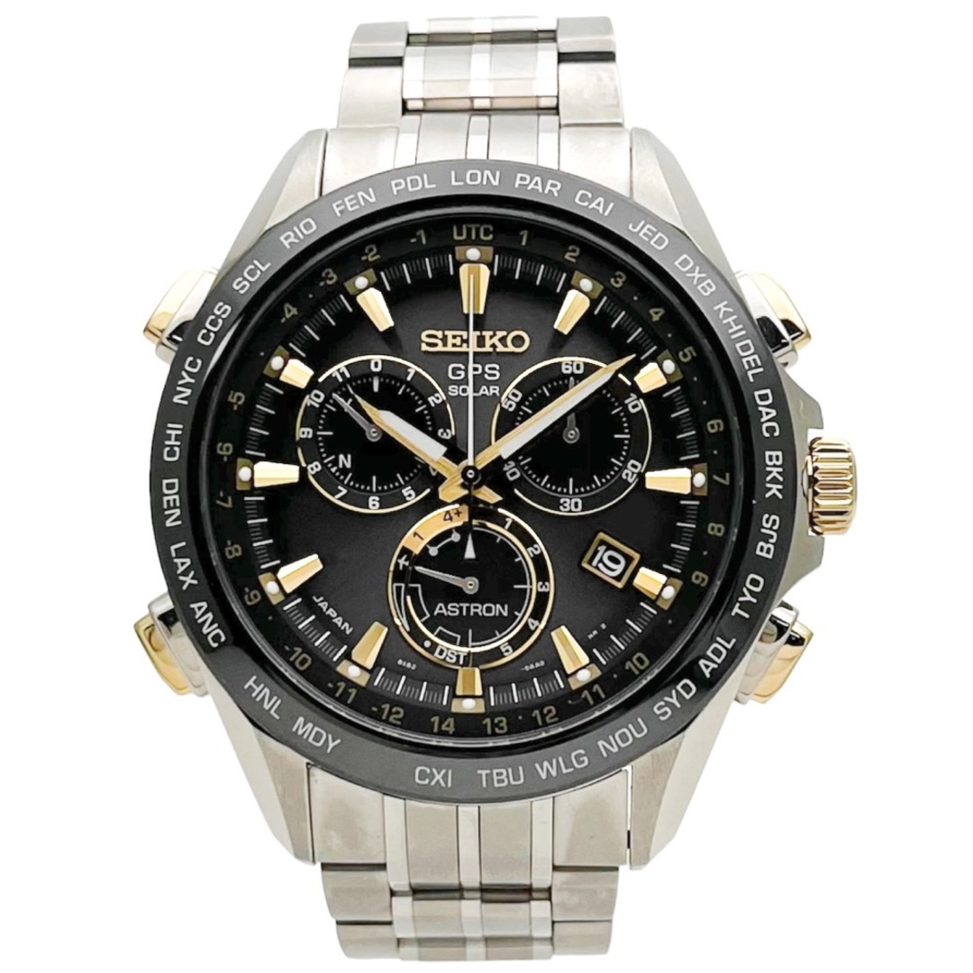 VIBRATO時計SEIKO セイコー 腕時計 ASTRON アストロン GPSソーラー ブラック 黒文字盤 8X82-0AB0 ソーラー チタン    メンズ 定番【品】