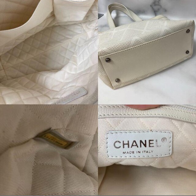 CHANEL シャネル パンチング トートバッグ ★ホワイト★