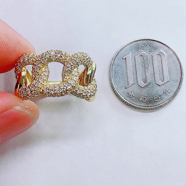 ★1.21ct★✨パヴェダイヤモンドK18喜平キヘイマイアミリング指輪 レディースのアクセサリー(リング(指輪))の商品写真