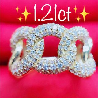 ★1.21ct★✨パヴェダイヤモンドK18喜平キヘイマイアミリング指輪(リング(指輪))