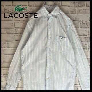 ラコステ(LACOSTE)の【人気定番】ラコステ⭐︎ストライプ長袖シャツ　シンプルデザイン パステル　M99(シャツ)