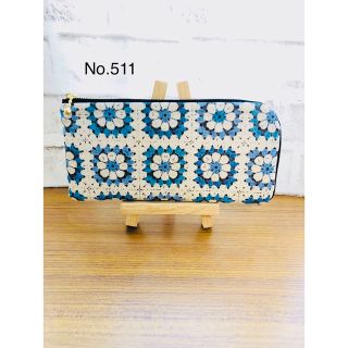 511 通帳ケース　ポーチ　マルチポーチ　長財布  花柄ポーチ　花柄　花柄刺繍(ポーチ)