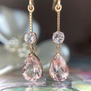 送料無料・名入れ彫刻 『専用です』天然 モルガナイト ピアス 計2.00ct