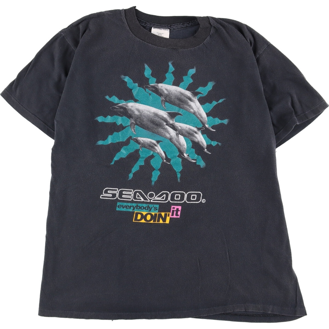 90年代 SD SPORT イルカ柄 アニマルプリントTシャツ カナダ製 メンズL ...