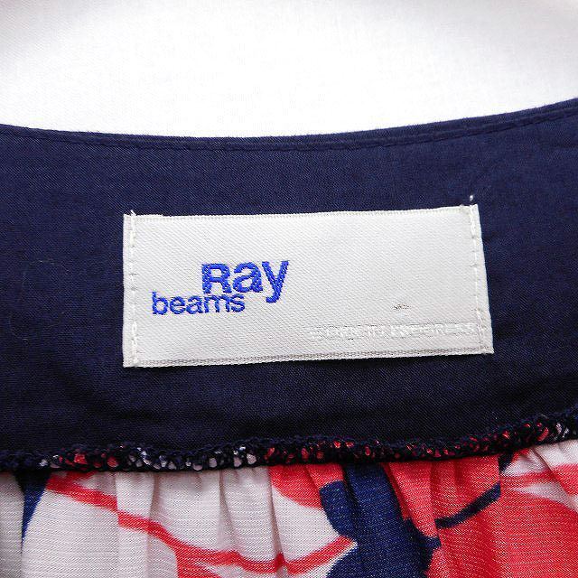 Ray BEAMS(レイビームス)のレイビームス Ray Beams ワンピース フレア 膝丈 花柄 リボン レース レディースのワンピース(ひざ丈ワンピース)の商品写真