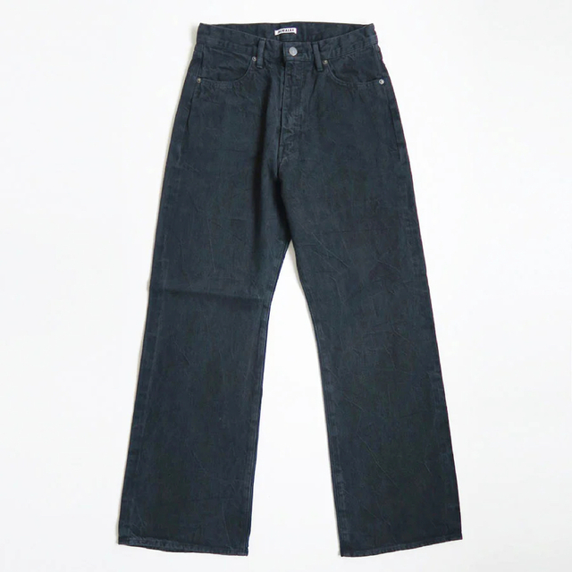 AURALEE SELVEDGE FADED LIGHT DENIM PANTS