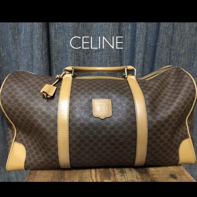 CELINE セリーヌ ボストンバッグ マカダム柄 ゴールド金具-