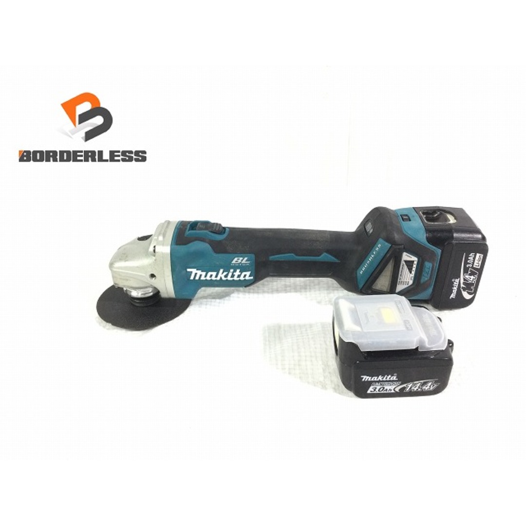 バイク☆品☆makita マキタ 14.4V 100mm 充電式ディスクグラインダ GA410D バッテリー2個(14.4V 3.0Ah)付き 72055