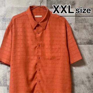 シャツ(shirts)の半袖シャツ　カジュアルシャツ　オレンジ　チェック柄　モーダル　USA古着(シャツ)