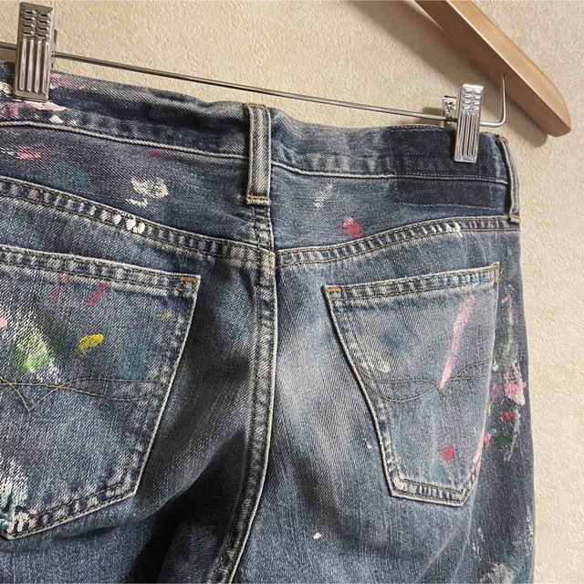 POLO RALPH LAUREN ダメージ加工 ペイントジーンズ サイズ25