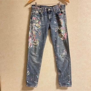 POLO RALPH LAUREN ダメージ加工 ペイントジーンズ サイズ25