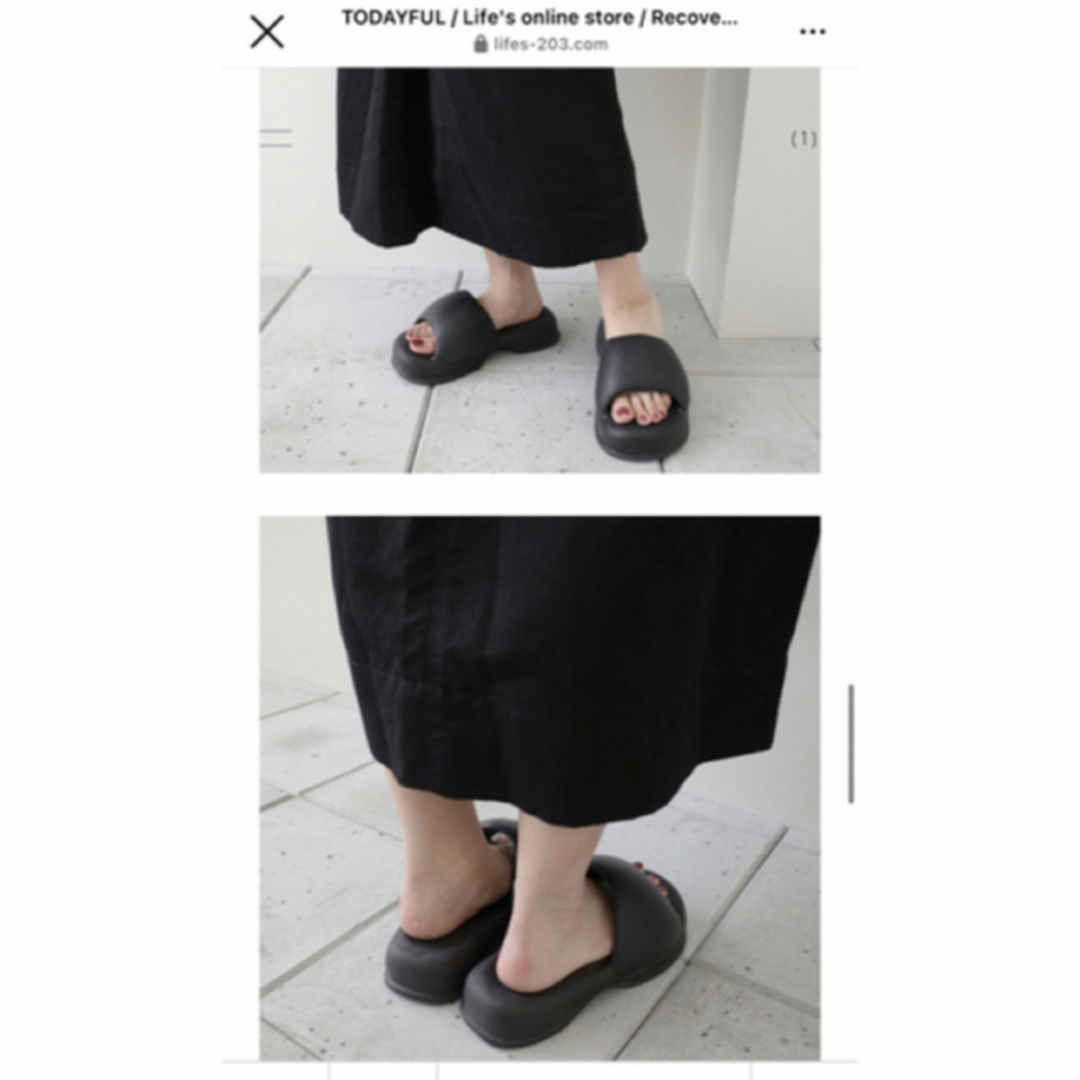 TODAYFUL(トゥデイフル)のRecovery Volume Sandals ブラックs レディースの靴/シューズ(サンダル)の商品写真