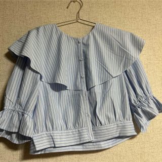 グレイル(GRL)のグレイル　ストライプ柄　ショート丈ブラウス(シャツ/ブラウス(半袖/袖なし))