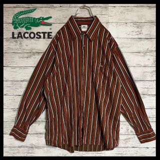 ラコステ(LACOSTE)の【希少マルチカラー】ラコステ⭐︎ストライプシャツ長袖　刺繍ロゴ　大きめ　M55(シャツ)