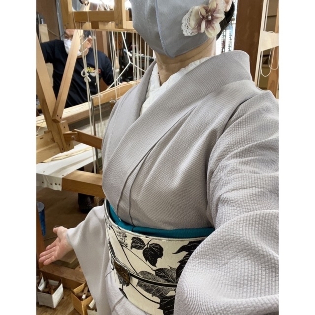 値下げ❣️単衣 色無地❤︎作家物 落款有り☆草木染め 一つ紋の通販 by