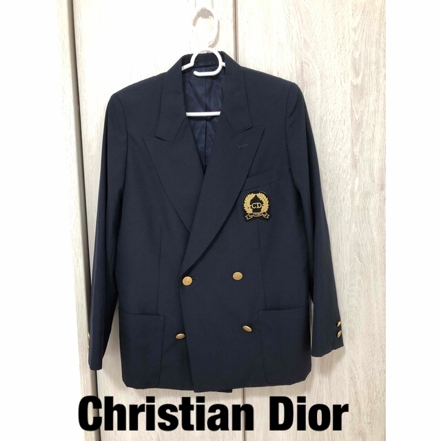 Christian Dior(クリスチャンディオール)のクリスチャンディオール　スポーツ ロゴ装飾 ジャケット ブレザー ネイビー M レディースのジャケット/アウター(テーラードジャケット)の商品写真