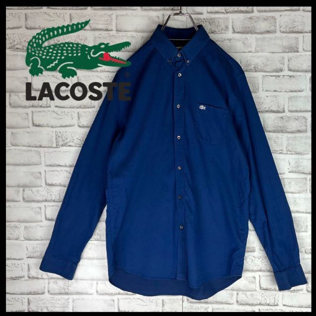 LACOSTE(ラコステ)の【美品コーデュロイ風】ラコステ⭐︎希少銀ワニ長袖シャツ　レギュラーフィットM47 メンズのトップス(シャツ)の商品写真