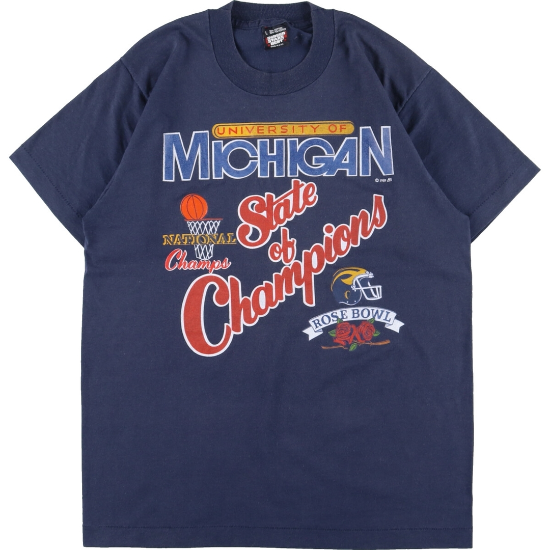 80年代 スクリーンスターズ SCREEN STARS MICHIGAN ミシガン大学 カレッジTシャツ USA製 メンズM ヴィンテージ /eaa339700