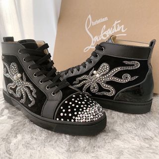 クリスチャンルブタン(Christian Louboutin)のクリスチャンルブタン　スタッズ　スワロ　ルイス　ハイカット　スニーカー　靴　美品(スニーカー)