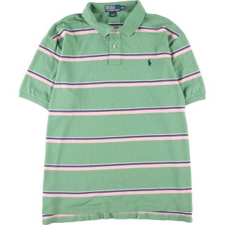 ラルフローレン(Ralph Lauren)の古着 ラルフローレン Ralph Lauren POLO by Ralph Lauren 半袖 ボーダー ポロシャツ メンズXXL /eaa338676(ポロシャツ)