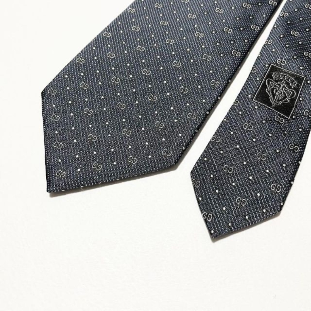 Gucci - 激レア☆【美品】グッチ ネクタイ GG柄×ピンドット シルク