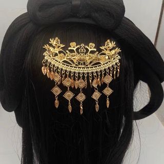 フリフ(ふりふ)の瓢箪柘榴綾花　金色髪飾り　ヘアピン　中華風　明製漢服　中国伝統衣装　着物和服浴衣(和装小物)