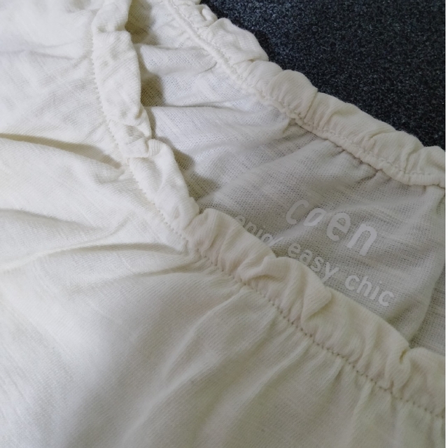 coen(コーエン)のcoen  ギャザー半袖カットソー　綿 レディースのトップス(カットソー(半袖/袖なし))の商品写真