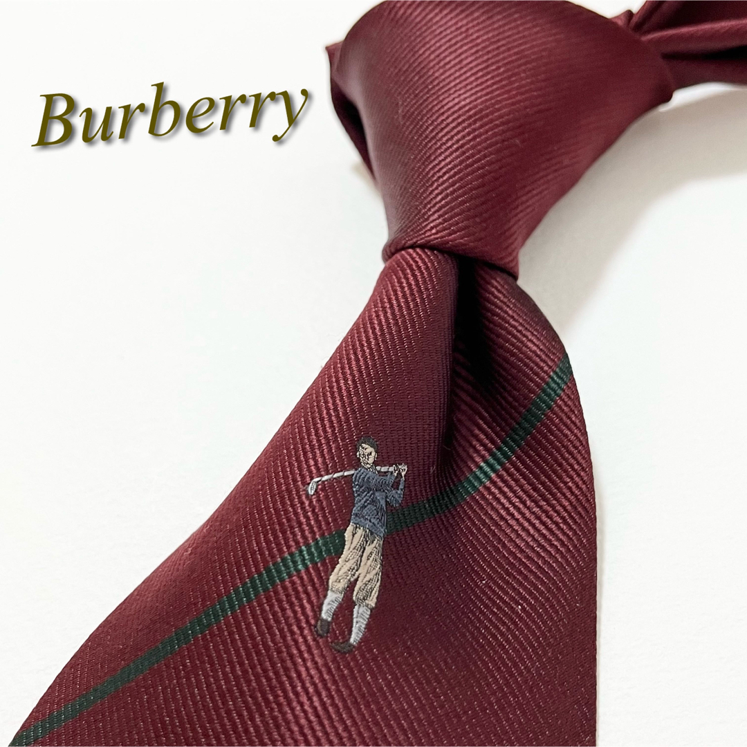 BURBERRY(バーバリー)の【美品】バーバリー ネクタイ ソリッドタイ 無地 ゴルファー ゴルフ シルク メンズのファッション小物(ネクタイ)の商品写真