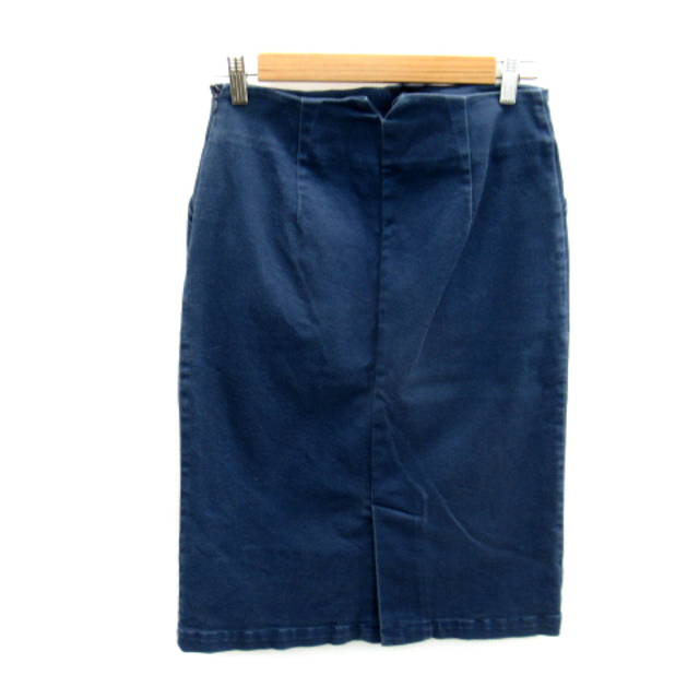 Ray BEAMS(レイビームス)のレイビームス タイトスカート ミモレ丈 無地 バックスリット 1 紺 ネイビー レディースのスカート(ひざ丈スカート)の商品写真