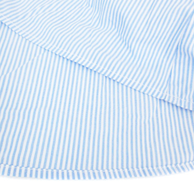 dazzlin(ダズリン)のダズリン ブラウス カットソー 半袖 オフショルダー ストライプ柄 F 白 青 レディースのトップス(シャツ/ブラウス(半袖/袖なし))の商品写真