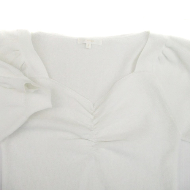 rienda(リエンダ)のリエンダ rienda ニット カットソー Vネック 半袖 F オフホワイト レディースのトップス(ニット/セーター)の商品写真
