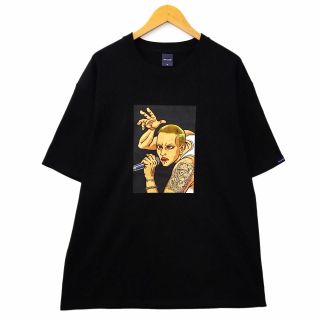 アップルバム(APPLEBUM)のアップルバム クルーネック プリント 半袖 Tシャツ XL BLACK(Tシャツ/カットソー(半袖/袖なし))