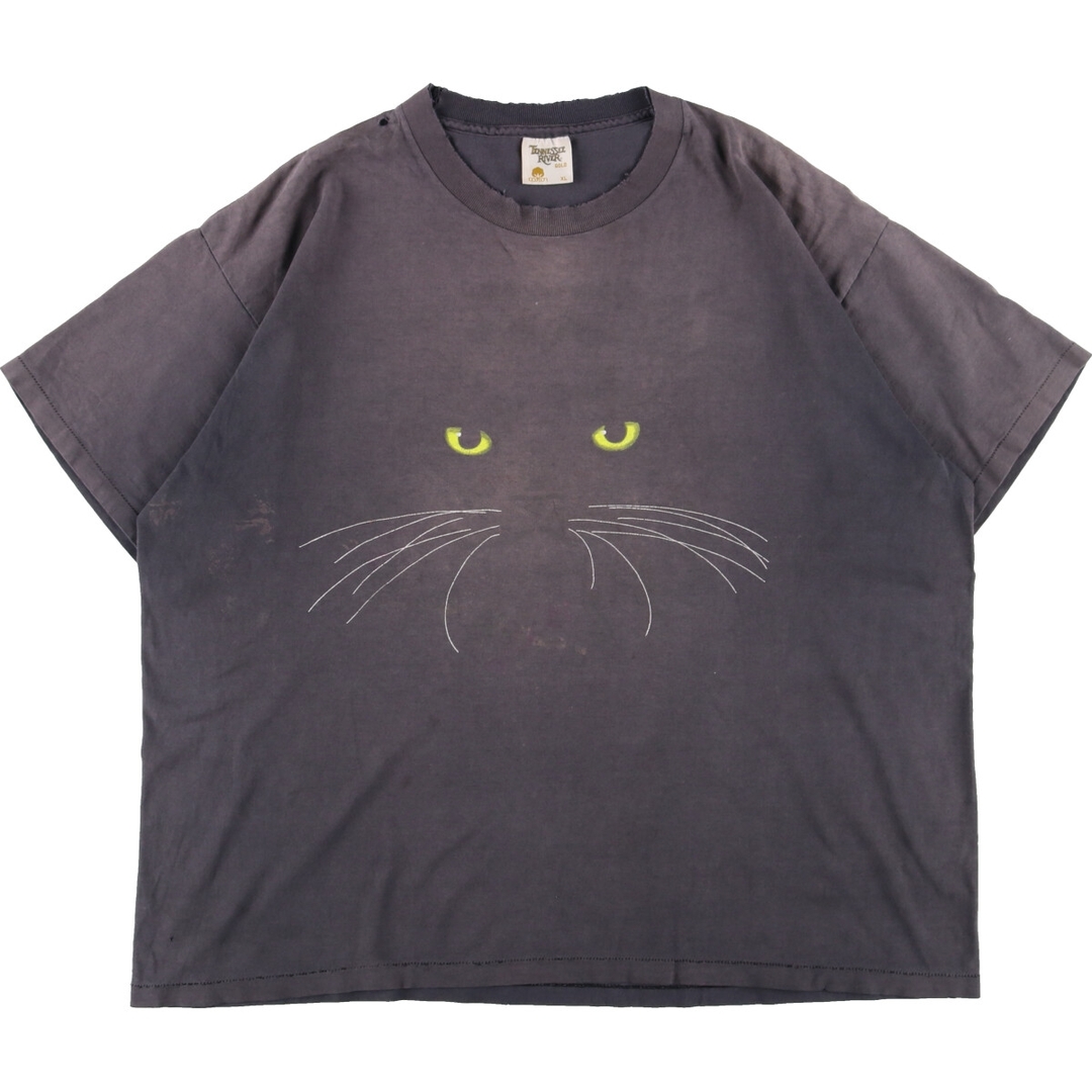 USA製 テネシーリバー 猫 プリント Tシャツ ネコ