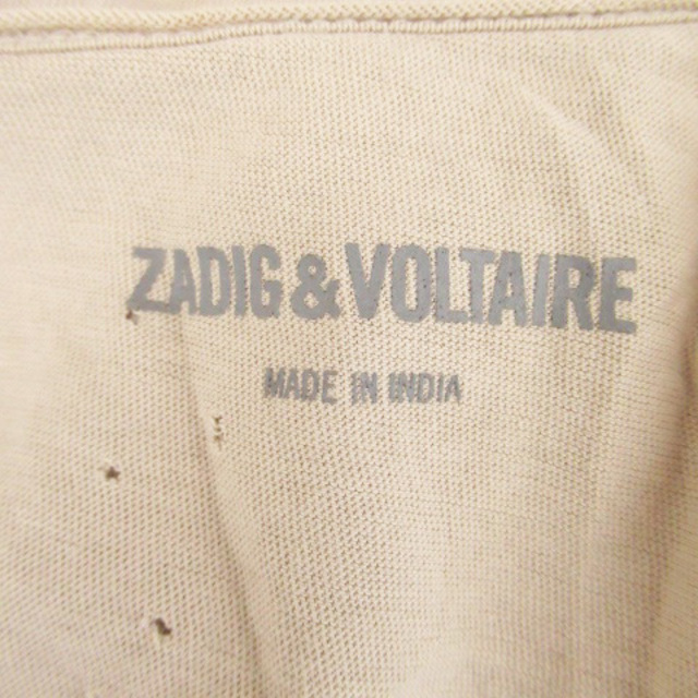 Zadig&Voltaire(ザディグエヴォルテール)のザディグ エ ヴォルテール タックトップ Uネック スカル柄 XS ベージュ レディースのトップス(タンクトップ)の商品写真
