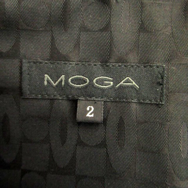 MOGA(モガ)のモガ ステンカラーコート スプリングコート 七分袖 ベルト付き 総柄 2 黒 レディースのジャケット/アウター(その他)の商品写真