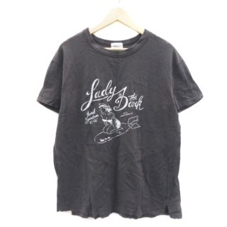 トゥデイフル(TODAYFUL)のトゥデイフル Tシャツ カットソー 半袖 リネン混 F チャコールグレー 白(Tシャツ/カットソー(半袖/袖なし))