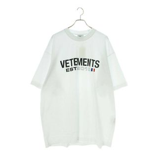 ヴェトモン(VETEMENTS)のヴェトモン  23AW  UE54TR100W WHITE ロゴプリントTシャツ  メンズ S(Tシャツ/カットソー(半袖/袖なし))