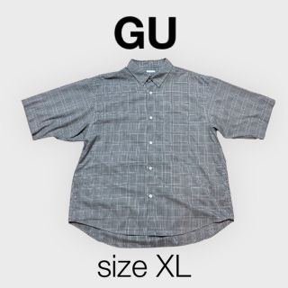 ジーユー(GU)の【送料込】GU シャツ 半袖 オープンカラーシャツ グレンチェック メンズ(Tシャツ/カットソー(半袖/袖なし))