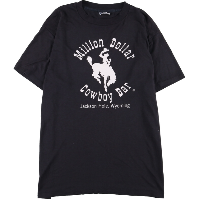 80年代 ヘインズ Hanes Fifty-Fifty 青タグ MILLION DOLLAR COWBOY BAR プリントTシャツ USA製 メンズM ヴィンテージ /eaa339420