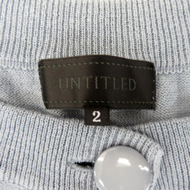 UNTITLED(アンタイトル)のアンタイトル ボレロ ニットカーディガン 五分袖 ショート丈 2 くすみブルー レディースのトップス(カーディガン)の商品写真