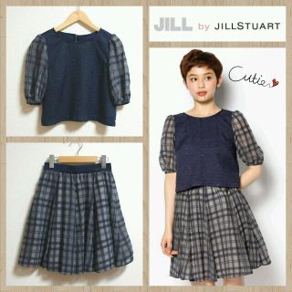 ジルバイジルスチュアート(JILL by JILLSTUART)の定価12960円　シアーチェックセットアップ(ひざ丈スカート)