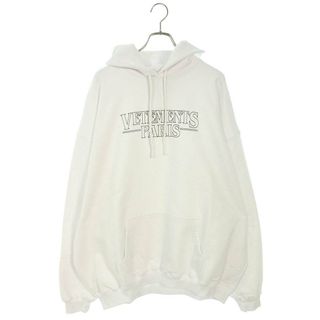 ヴェトモン(VETEMENTS)のヴェトモン  23AW  UE54HD500W WHITE PARISロゴプリントパーカー  メンズ M(パーカー)