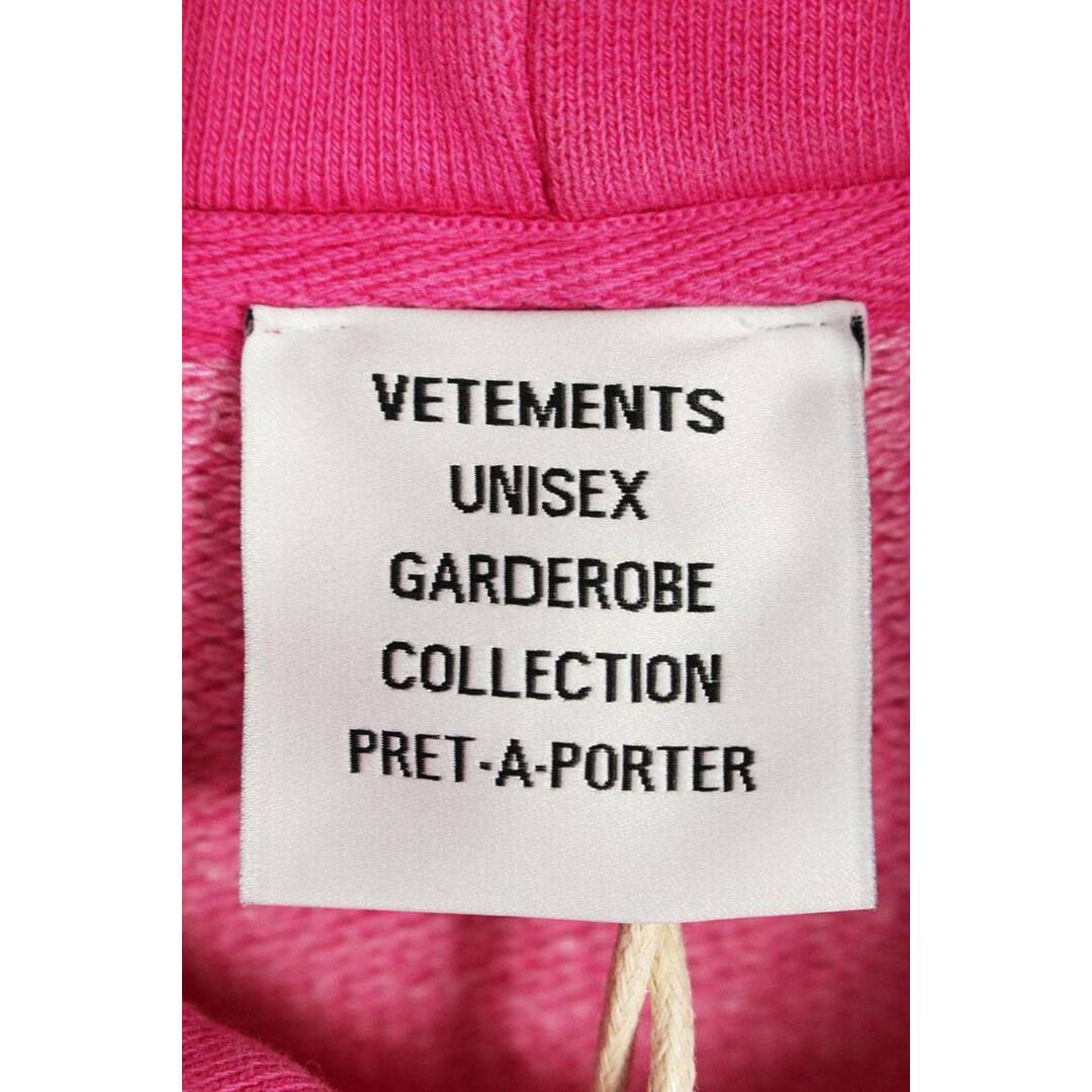 VETEMENTS(ヴェトモン)のヴェトモン  23AW  UE54HD540H WASHEDHOTPINK IGOTLUCKYプリントパーカー メンズ S メンズのトップス(パーカー)の商品写真