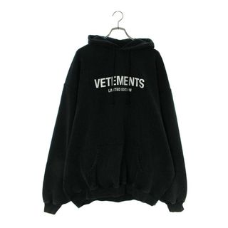 ヴェトモン(VETEMENTS)のヴェトモン  23AW  UE54HD220B BLACK ロゴエンブロイダリーパーカー メンズ S(パーカー)