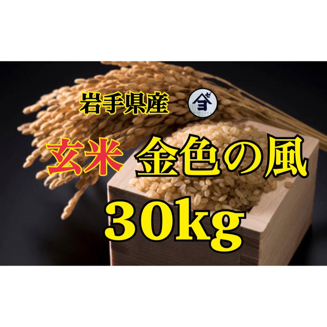 お米玄米【玄米金色の風30kg】岩手の最高級米♪♪美味しいですよ♪-