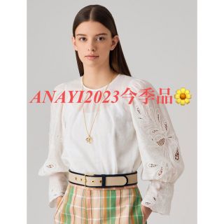 アナイ(ANAYI)のANAYI2023新作【新品未使用タグ付き】ラミーコットンローン袖刺繍ブラウス(シャツ/ブラウス(長袖/七分))